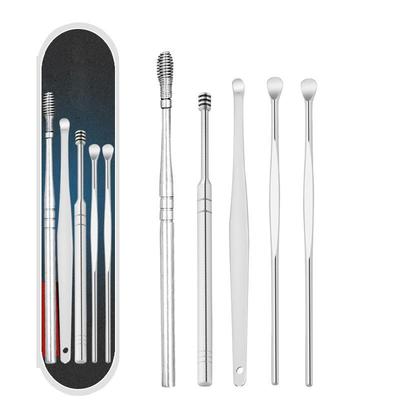 Cross-border stainless steel ear pick 6-piece set, including