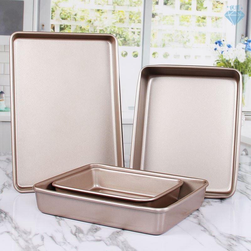 9寸/11寸Non-stick Baking Tray Cookie Sheet不粘长方深烤盘特厚