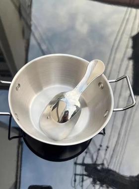 Korean-style stainless steel bowl with double handles, suita