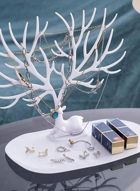 Deer-themed jewelry stand, including earring and stud holder