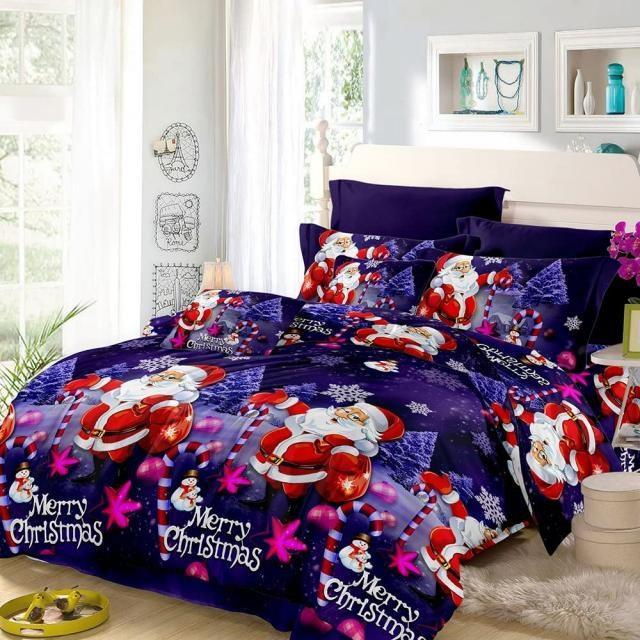 3d Santa Claus Bedding Set Merry Christmas Duvet Cover Pillo