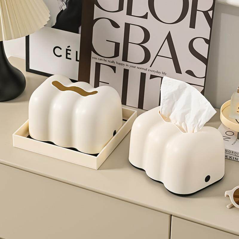 Cream Clouds Tissue Box Elastic Stand Table High-end Living