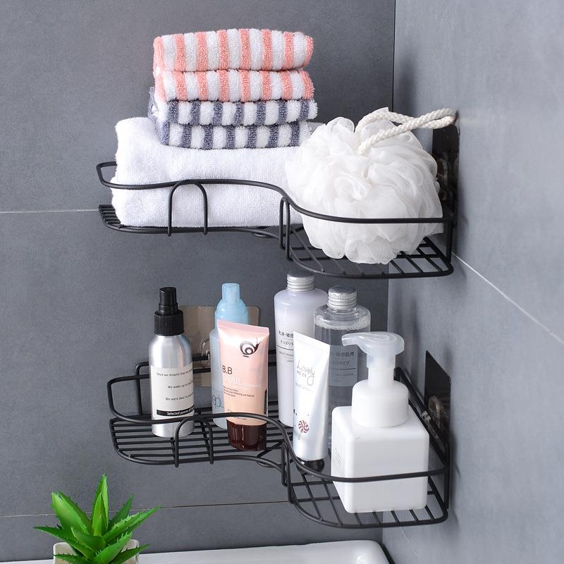 Bathroom No-Drill Corner Shelf, Washroom Organizer, Suction
