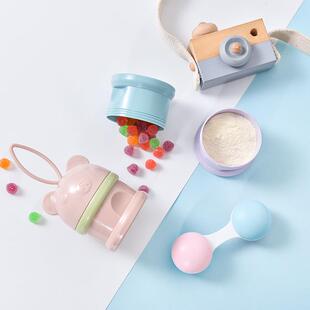 Cute Multicolored Baby Bear Portable Milk Powder Container a