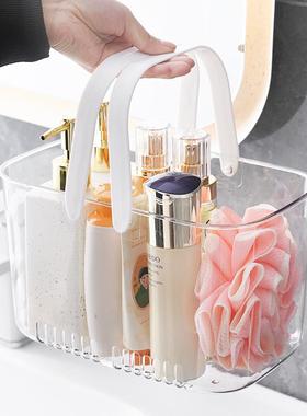 Transparent Handheld Shower Basket Storage Organizer Bathroo
