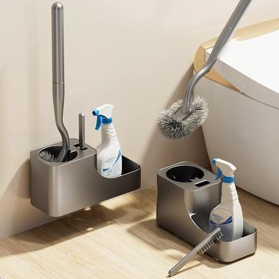 Wall-Mounted Toilet Brush for Home Bathrooms, No-Drill Hangi