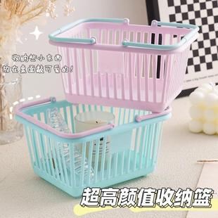 Cute girly heart-shaped basket, cartoon-style desktop storag