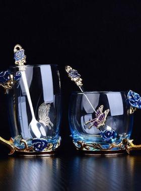 ms francs cup colored enamel glass fashion elegant luxury