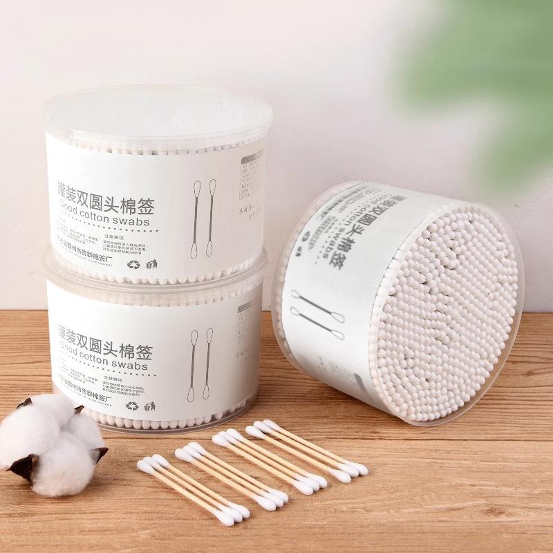 Wholesale dual-purpose wooden cotton swabs with spiral and r