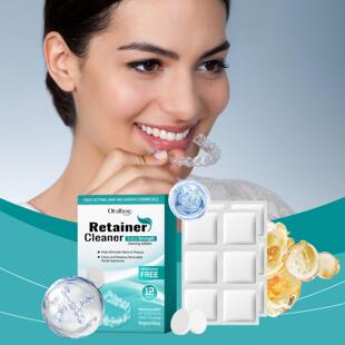ORALHOE Denture Retainer Cleaner Tablets - Cleans denture pl