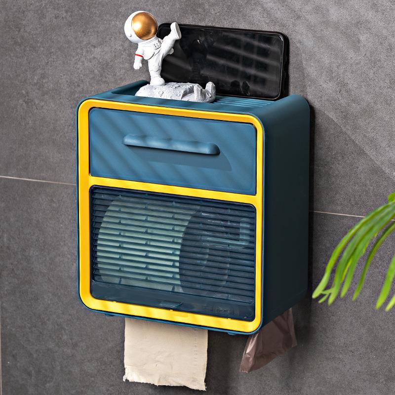 No-drill Creative Waterproof Tissue Holder Toilet Paper Box