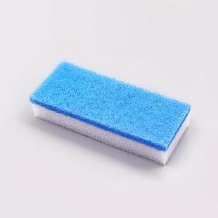 Dual-sided bathroom tile cleaning brush with replaceable spo
