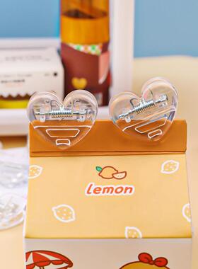 Minimalist INS Muji Style Transparent Heart-Shaped Clips, Cu