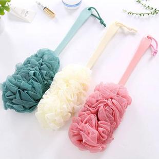 Bath ball with long handle, bath brush for scrubbing, bath l
