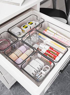 Drawer organizer with compartments, made of transparent acry