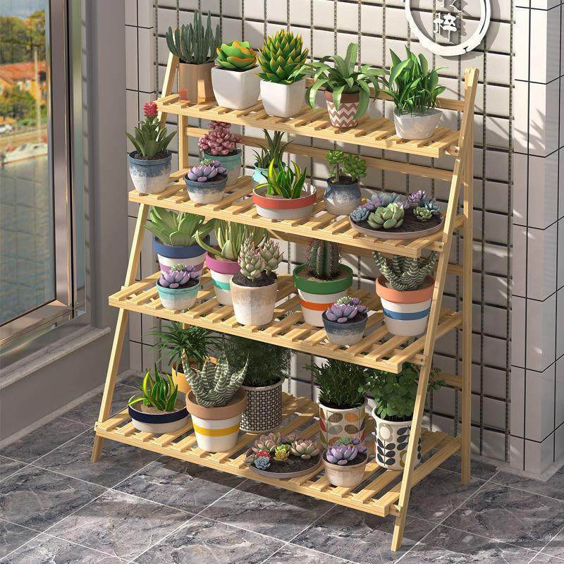 Floor-standing flower stand and storage rack for balcony, mu