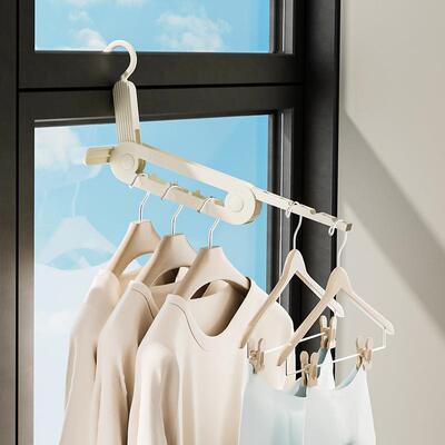 Multifunctional Portable Folding Clothes Hanger with Multipl