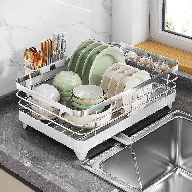 Cross-border Best-selling Self-draining Dish Rack Multi-func