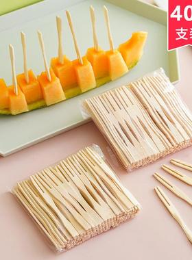 Wholesale disposable two-pronged fruit forks, small wooden f