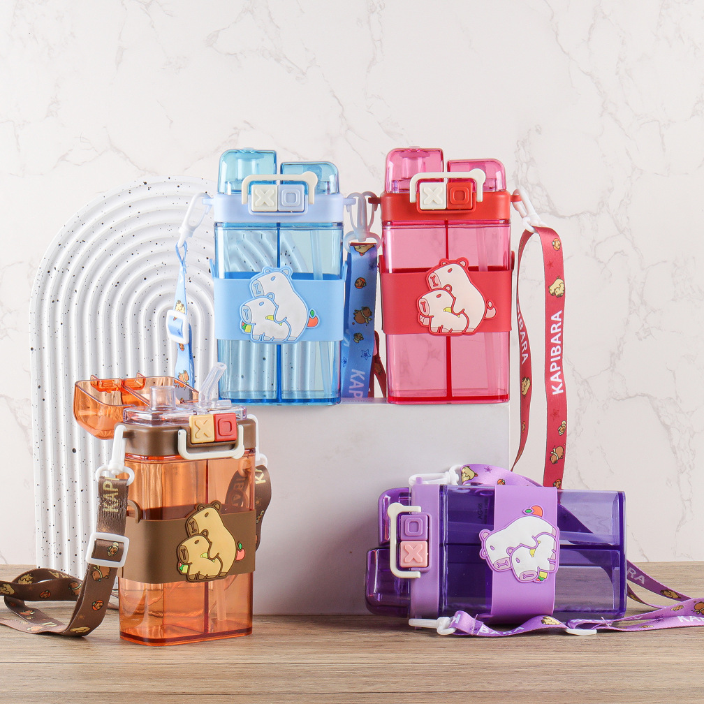 Wholesale Capybara Punk Space Plastic Water Bottle  Cartoon