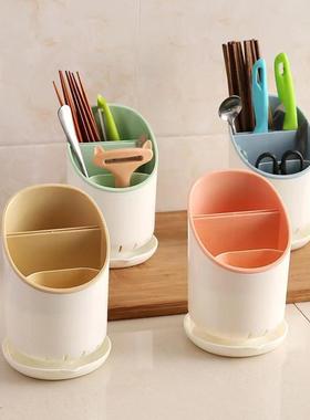 Plastic Water-Draining Chopstick Holder and Organizer, Hollo