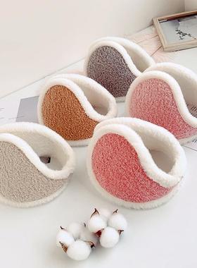 Thickened fluffy earmuffs for winter, designed to keep stude