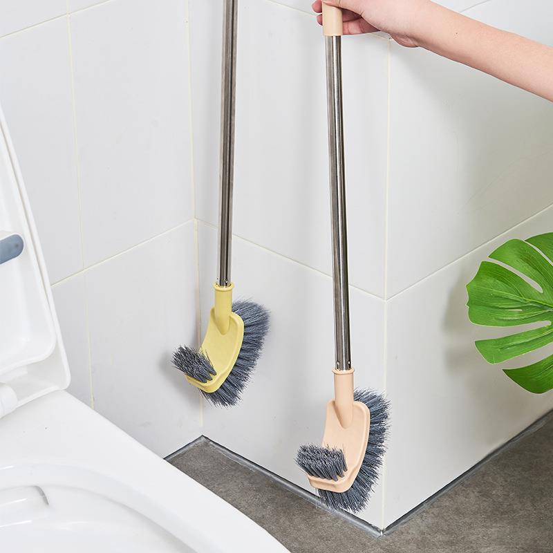 Long-Handle Squat Toilet Brush, Stainless Steel, for Cleanin