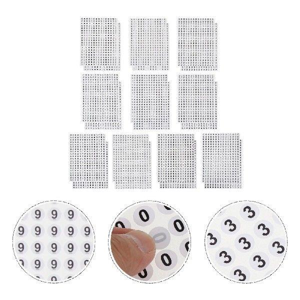 6000 Pcs Stickers Round Number Paster Serial Self-adhesive