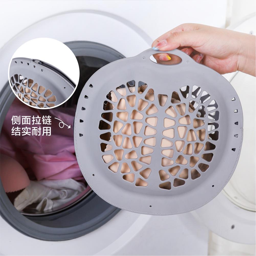 Silicone-like bra laundry bag with a hanging zipper design,