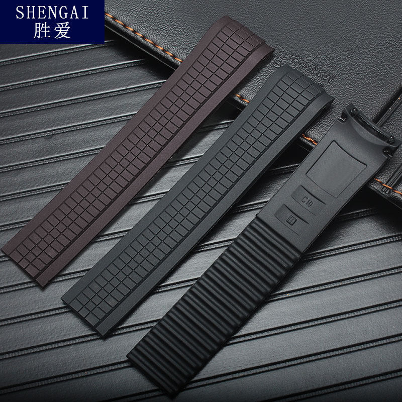 胜爱表带 男士配件适配百达翡丽5167r-001手表带硅胶21mm防水柔软