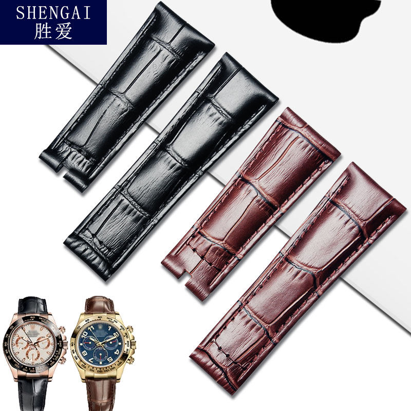 胜爱适配劳力士宇宙计型迪通拿真皮表带116515ln|18|19男士手表带