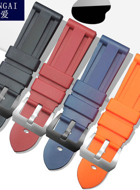 胜爱 适配沛纳海441橡胶表带 24|26mm黑色胖大海防水运动手表带男