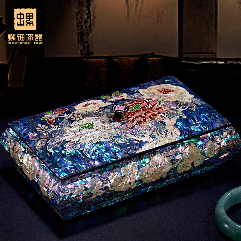 螺钿漆器首饰盒收纳盒木质公主宫廷欧式贝壳珠宝饰品盒结婚礼物|ruв категории Украшения,ювелирные изделия, украшения для хранения, шкатулка - от Buy2taobao.com для оказания профессиональной услуги покупки агента Taobao