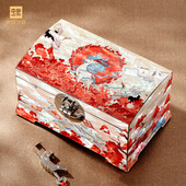 螺钿漆器首饰盒九色鹿双层黄金珠宝饰品盒商务闺蜜结婚生日礼物