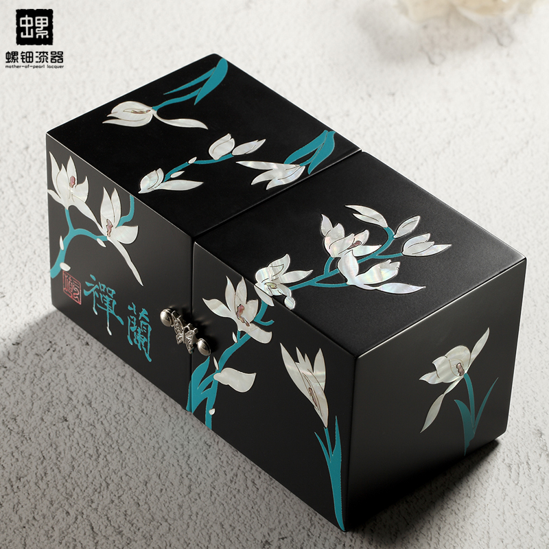 螺钿漆器中国风高档木质耳环