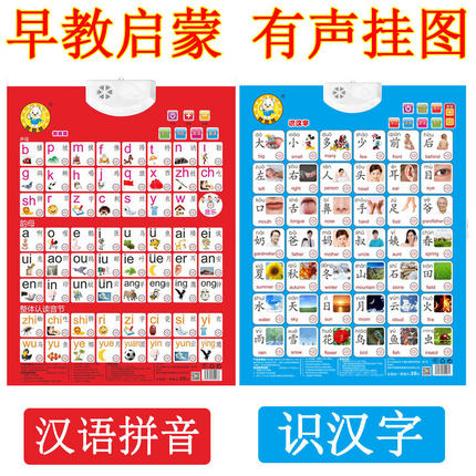 全套小学生拼音语音有声挂图按图发声英语字母表26个英文墙贴发音
