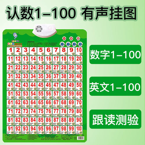 认数字1到100有声挂图幼儿识字