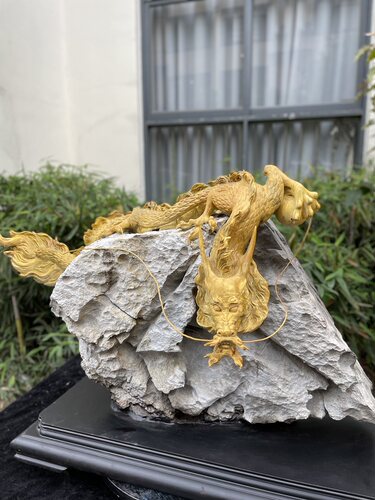动物黄杨木根抱石龙招财瑞兽