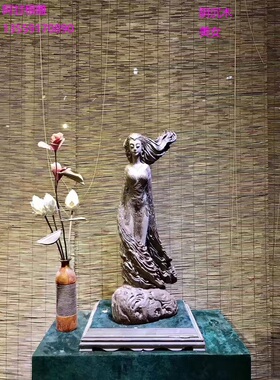 阴沉木美女根雕实木手工雕刻大师作品美女人物摆件接受定制收藏品