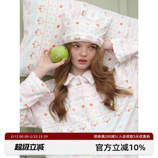 RooMance汝曼司原创费尔岛A类眠柔绒长袖睡衣套装女可外穿家居服