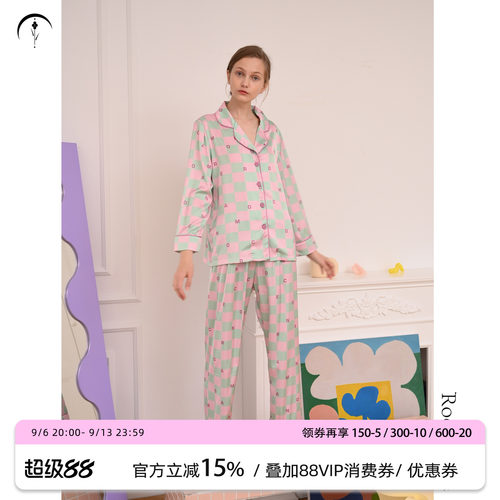 roomance经典撞色印花睡衣