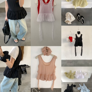 不含内搭 CEPAR 配发圈 百搭显瘦小衫 6076 26年夏上新绑带无袖