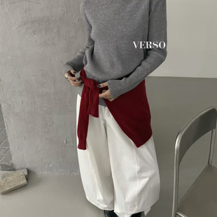 VERSO大爆款基础百搭纯色打底衫针织衫H098