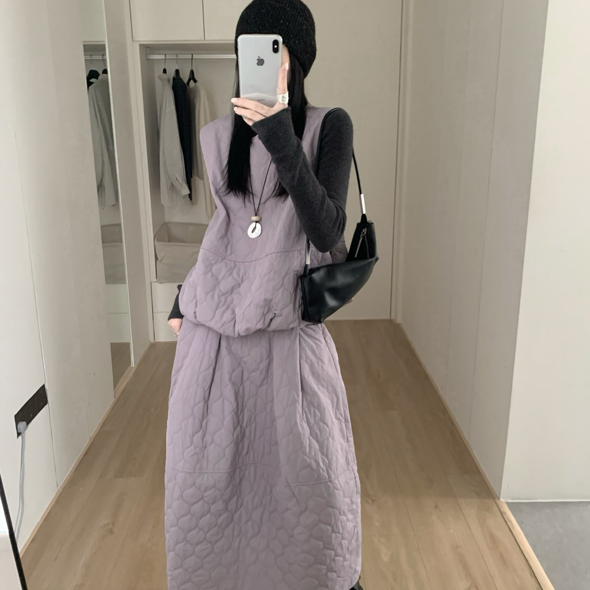 eternal.西子-冬季首爆圆领压棉下摆花苞可爱百搭背心51595