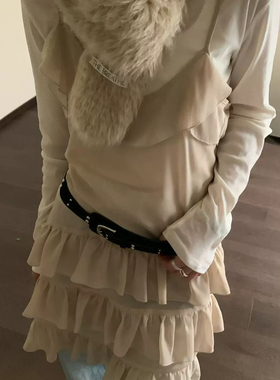 ess brii（T.BEAR）-连衣裙女2025气质透视叠穿中长裙连衣裙38519