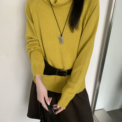 eternal西子首爆羊毛别致荡领松弛感毛衣针织衫含6羊毛M1392
