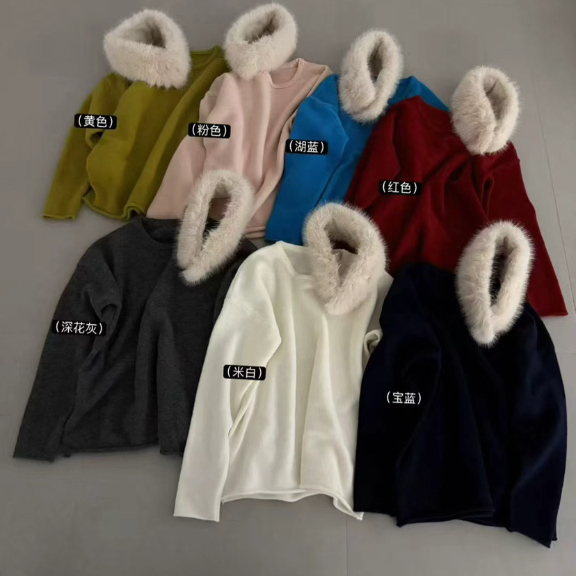 VERSO-冬上新慵懒风纯色百搭保暖毛衣(配围脖)0020