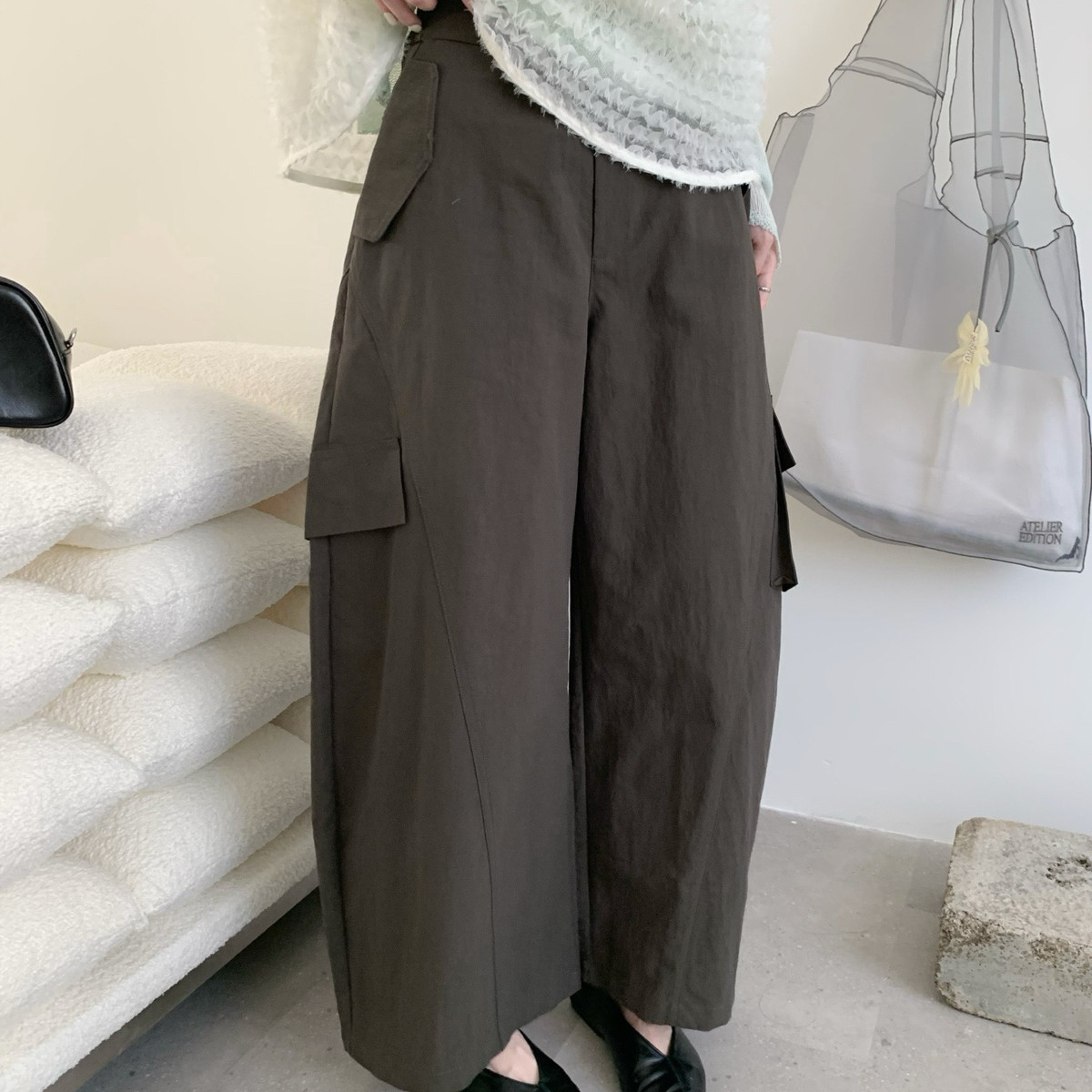 eternal.西子-早春首爆美式复古廓形口袋休闲工装裤休闲裤51853,女装/女士精品,休闲裤,淘宝优惠券,粉丝福利购,淘宝优惠卷