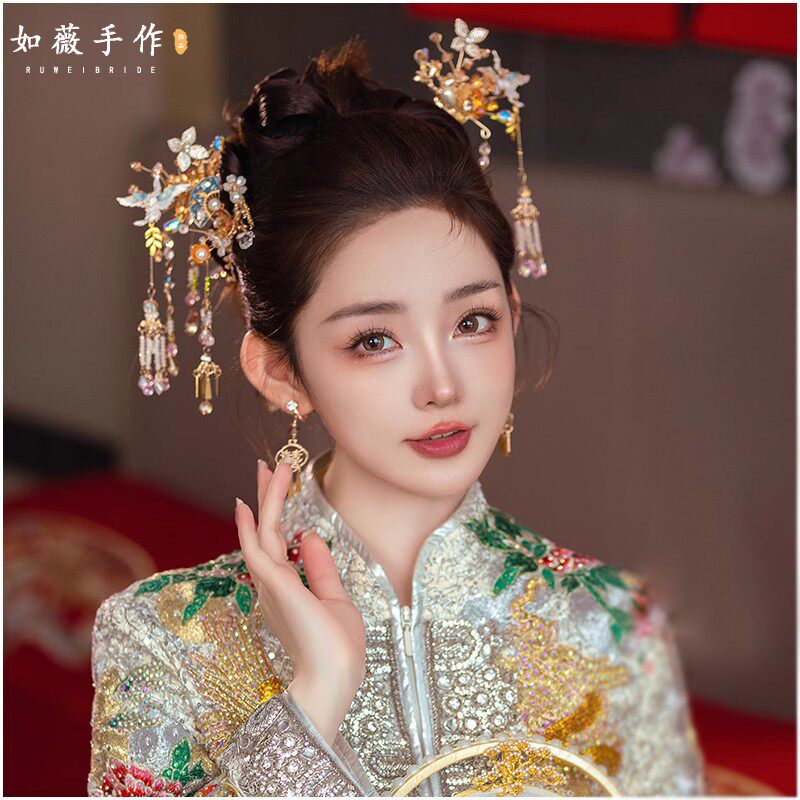 秀禾头饰金色典雅端庄复古