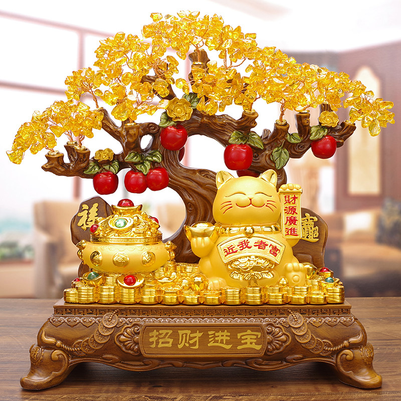 招财猫摆件2025新款发财树家居客厅店铺前台收银柜台高档开业礼物